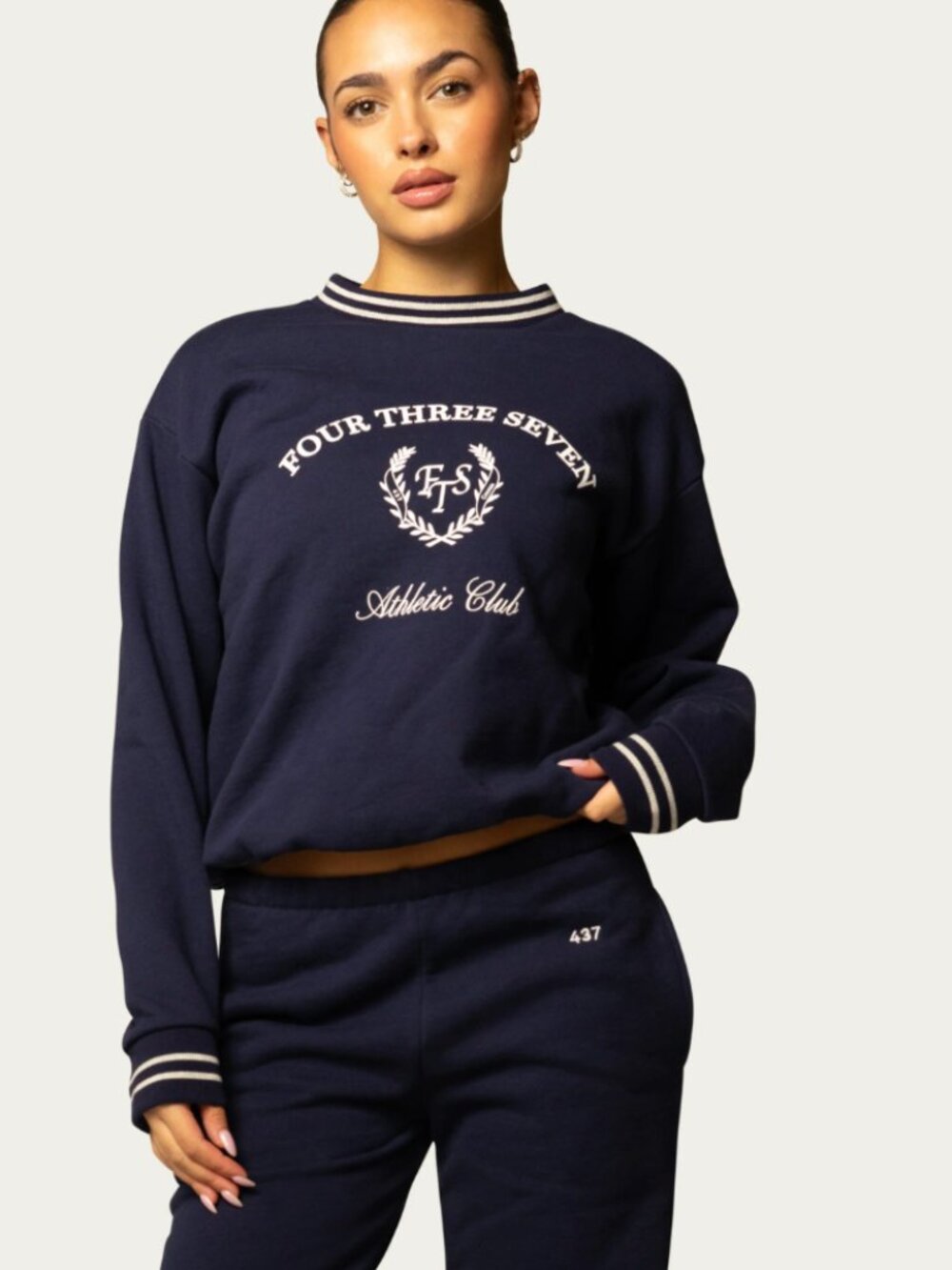 437 Athletic Club Navy Sweatshirt & Sweatpants Set